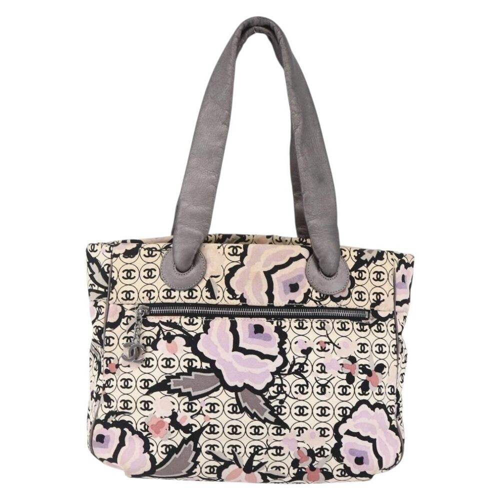Chanel Canvas Leather Tote Bag Beige